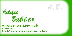 adam babler business card